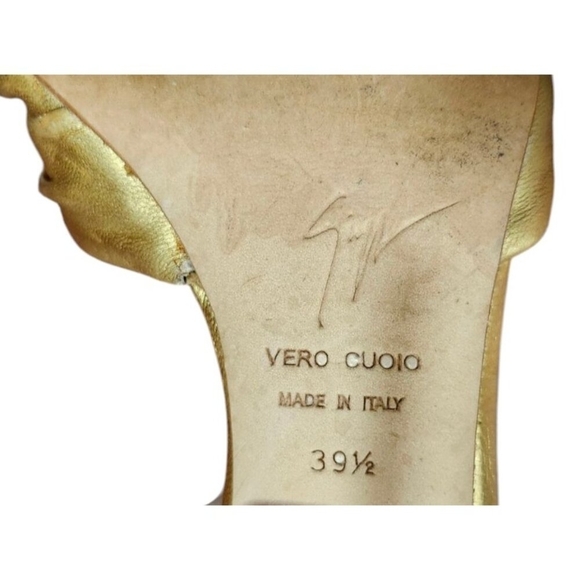 Giuseppe Zanotti Gold Peep Toe Pumps Size EU 39.5/US 9 - Picture 10 of 14
